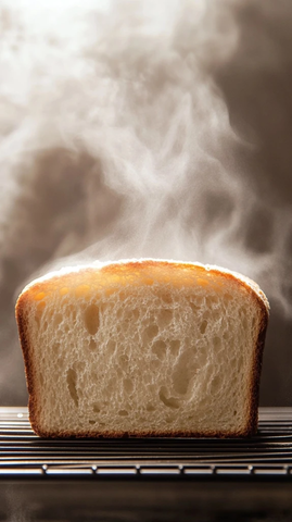 面包切片冷却蒸气上升