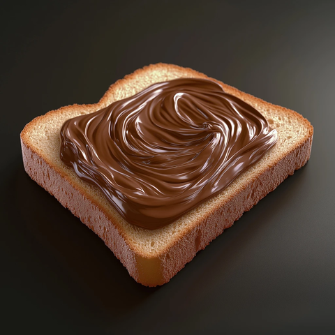 榛子酱涂抹土耳其切片面包