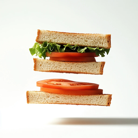 两片面包悬浮间隙展示