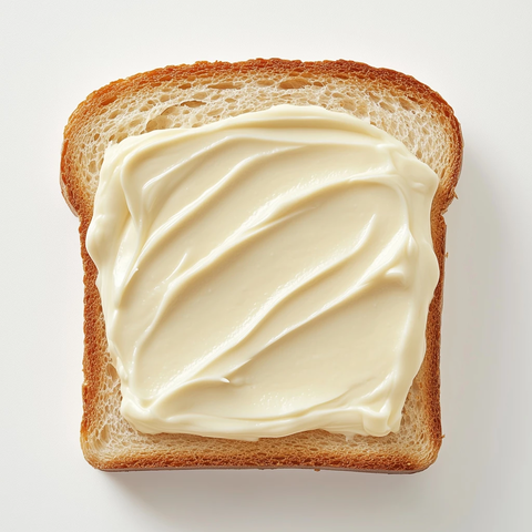 白面包切片配奶油酱