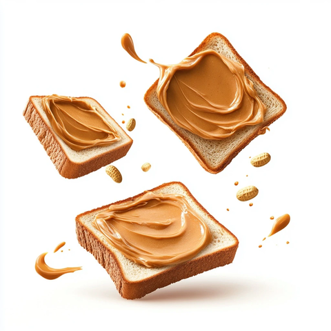 方形吐司花生酱悬浮