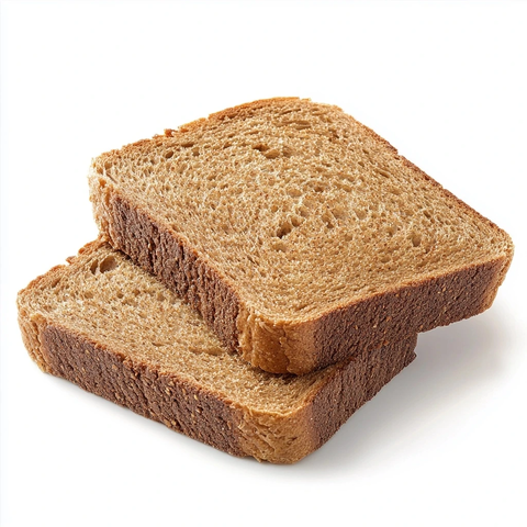 两片切片面包白色背景