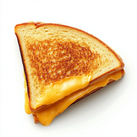 奶酪三明治顶部视角