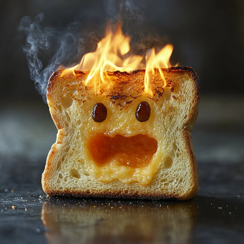 人脸图案烤面包片