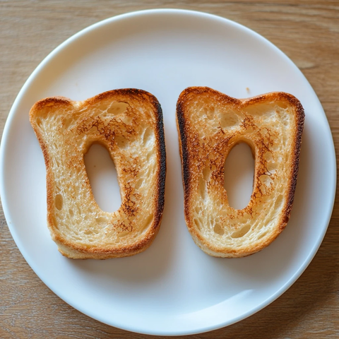 数字形状烤面包片