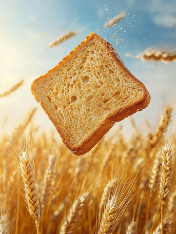 整片小麦吐司悬浮晨光中