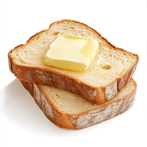 黄油吐司面包白背景