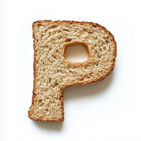 面包拼成字母图案