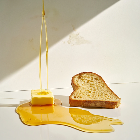 蜂蜜流淌白地板面包旁