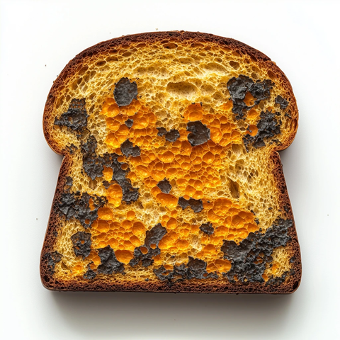 霉菌面包切片特写