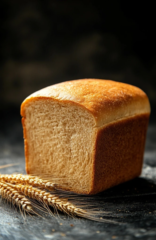 酸面包与小麦穗金属桌