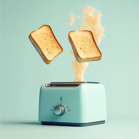 吐司机弹出两片吐司