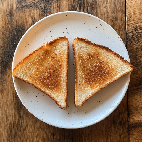 两片三角形黄油吐司