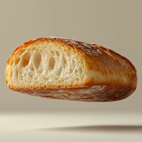 斜角面包悬浮白色背景