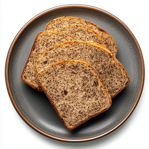 顶部视角卡拉维尔裸麦面包