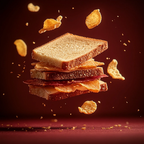 三角三明治与薯片包