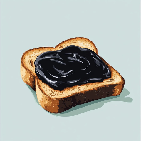 吐司上的黑色涂抹