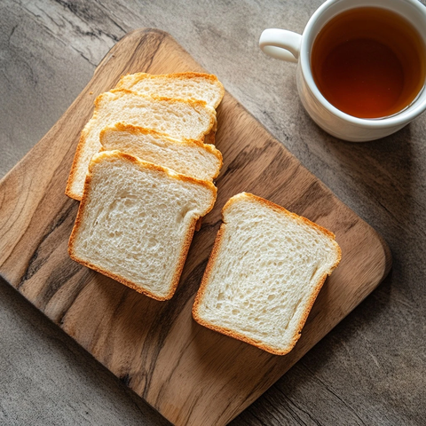 面包片与热茶静物