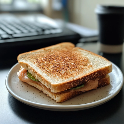 干面包片三明治办公桌