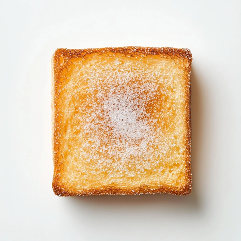 方形糖霜吐司俯拍图