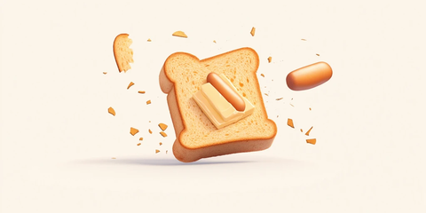 面包黄油热狗片漂浮碎屑