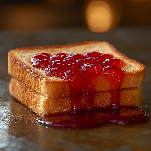 面包掉入果酱中的瞬间