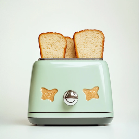 面包在烤面包机中