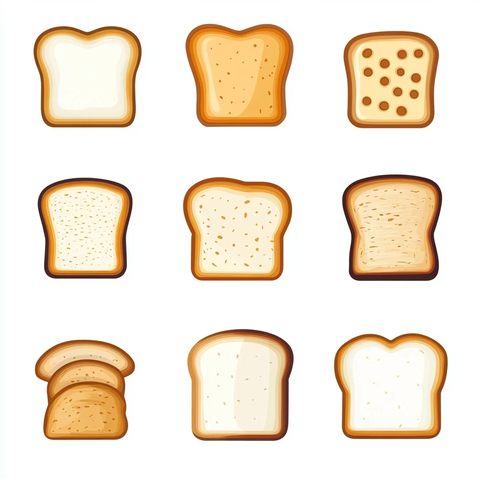 卡通风格扁平化吐司图标