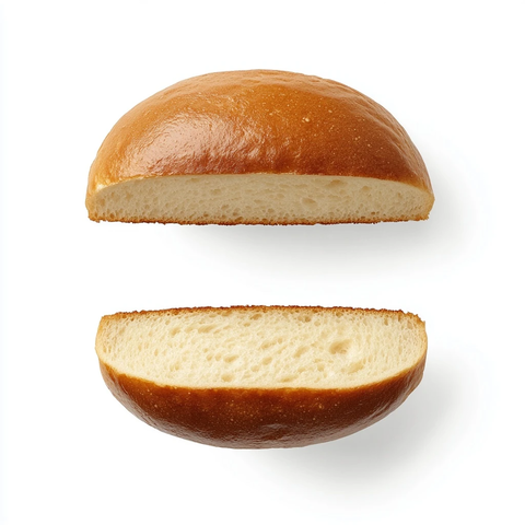 汉堡面包上下部分悬浮白色背景