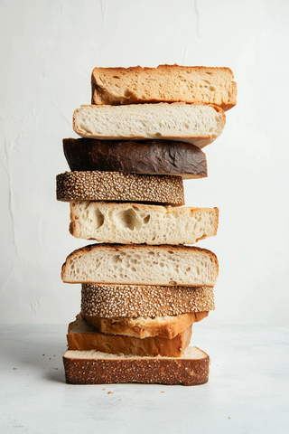 精确切片的面包塔