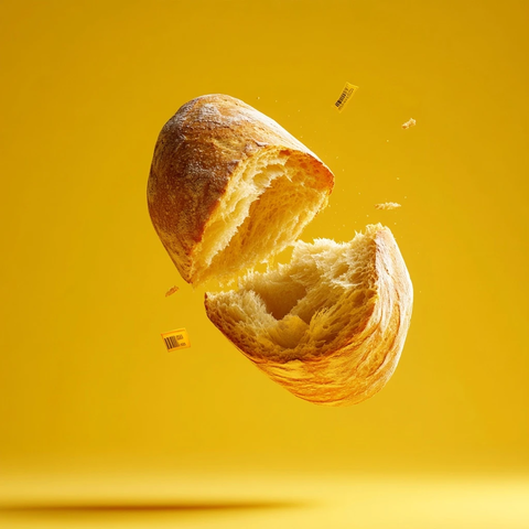 黄调工作室中的破损酸面包