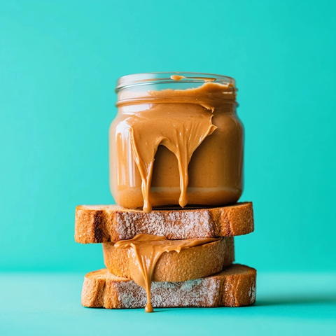 花生酱吐司与花生酱罐