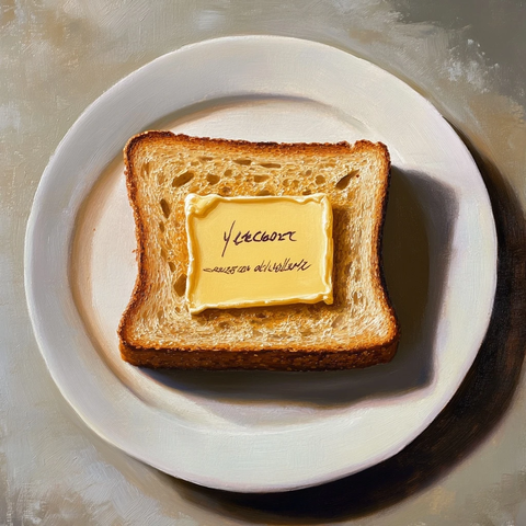 黄油写字吐司油画