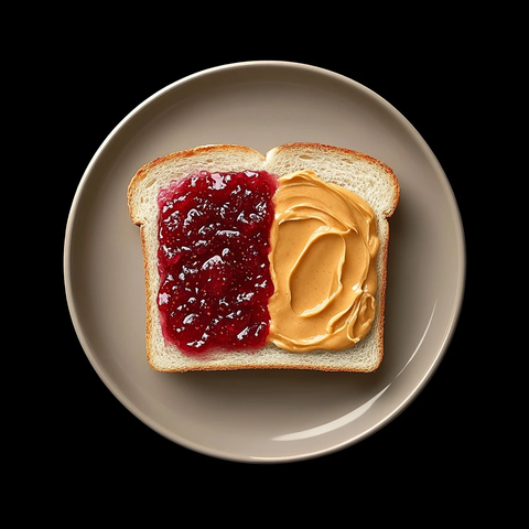 面包片配果酱花生酱