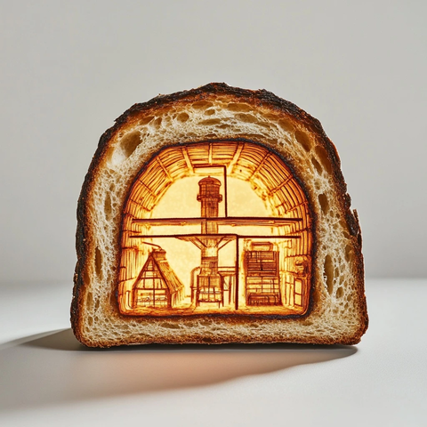 面包上的杯炉图案