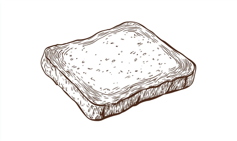 鸟瞰视角面包片线稿