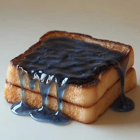 烤焦吐司与蓝冰黄油