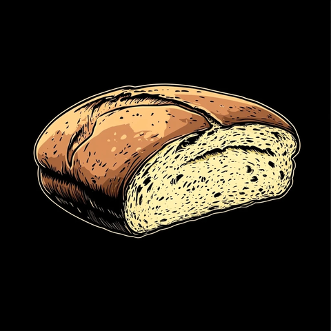 手工绘制面包矢量插画