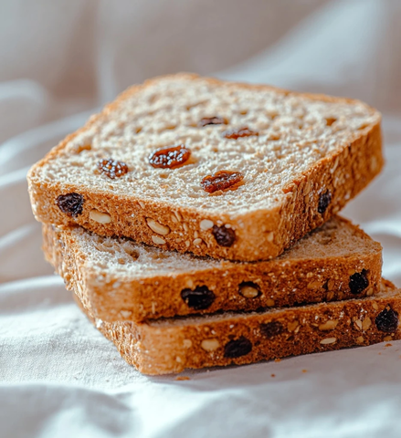 葡萄干与坚果切片面包