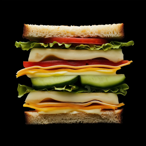 垂直层叠食材三明治