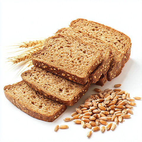 多谷物面包与谷粒