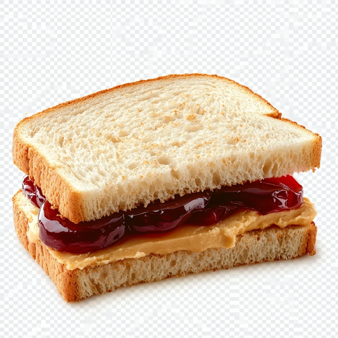 花生酱果酱三明治