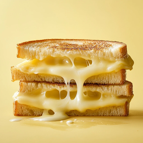 熔化芝士烤三明治与奶酪片