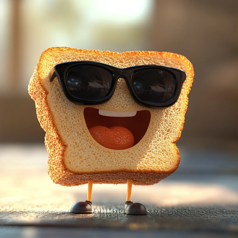 微笑吐司戴墨镜模型