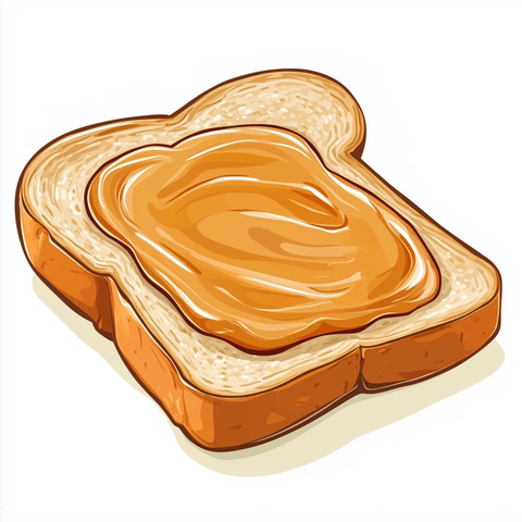 花生酱面包卡通插画