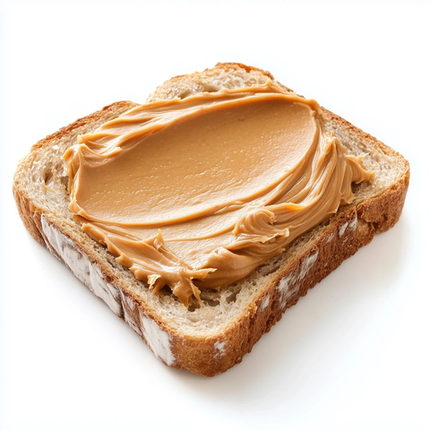 花生酱涂抹面包切片