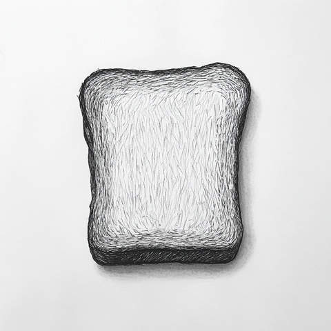 黑白简笔画吐司面包