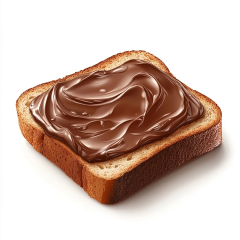 巧克力均匀涂抹面包