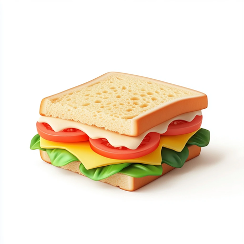 扁平风三明治插画