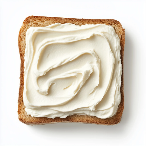 方形面包片与奶油芝士